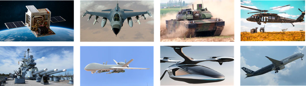 防衛, 航空, ニュースペース, 戦闘機, 装甲車両, 艦艇, 軍用ヘリ, 無人機, eVTOL, 旅客機, 低軌道衛星, LEO, HAPS向け高信頼電源モジュール